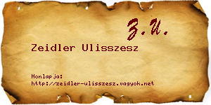 Zeidler Ulisszesz névjegykártya
